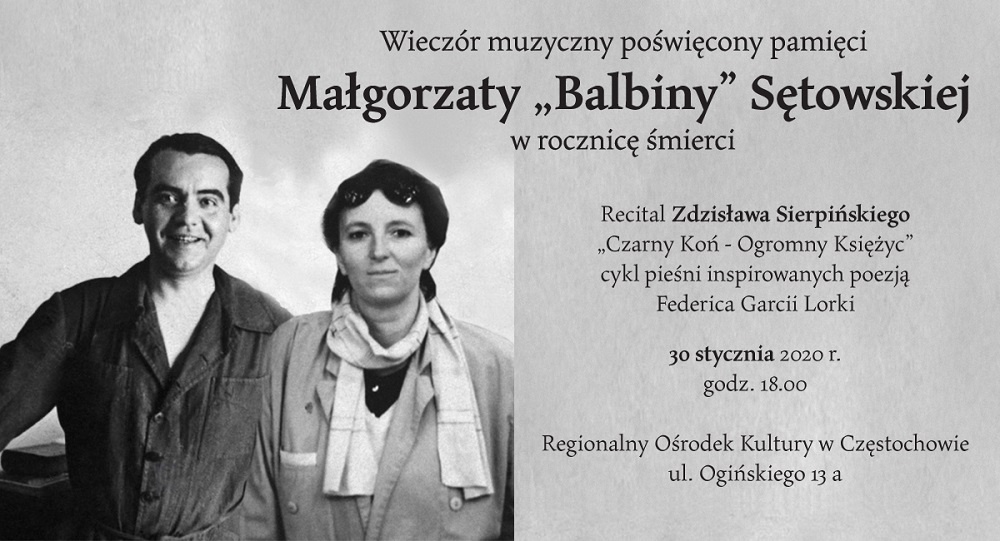 Baner promujący recital Zdzisława Sierpińskiego poświęcony pamięci Małgorzaty 