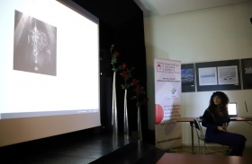 Prezentacja Jolanty Rycerskiej podczas spotkania.