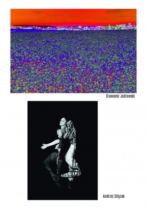 Sławomir Jodłowski – przerobione zdjęcie w kolorowych pikselach pokazujące miasto oraz na horyzoncie widoczną naturę. Andrzej Szlęzak – fotografia dwóch kobiet stojących plecami do siebie. Cień połowicznie pokrywa ich ciała. Czarno-białe zdjęcia.